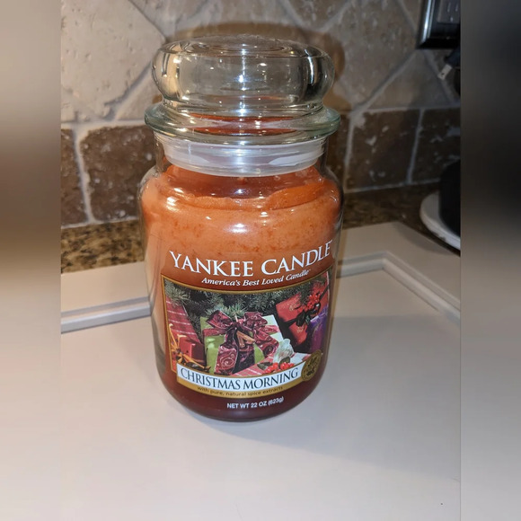 Yankee Candle Other - Christmas Morning Yankee Candle Discontinued Jar Candle Lg White Label Rare NEW